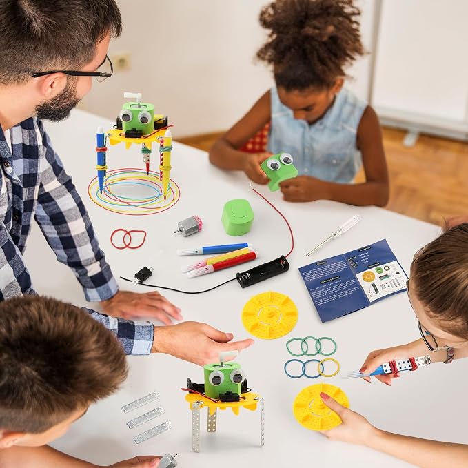 4-Pack STEM Doodling Robot Kits, Bulk Craft STEM Toys for Kids 8-13 | Robotics Science Building Kits for Kids 8-12, Classroom Activities & Science Experiments, DIY Project for Boys Girls Gifts