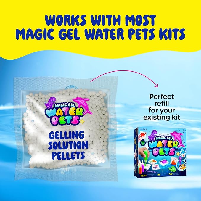 Magic Gel Water Pets Solution Refill - 3 Pack Magic Elf Toy Powder Kit | Aqua Fairy Optimized Solution for DIY Squishy Maker Set - Compatible with Most Water Gel Kits