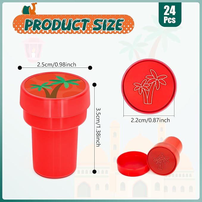 Cinrobiye 24 Pcs Ramadan Stampers Party Favor Set, Cute Islamic Theme Stamps for Kids Ramadan Celebration, Classroom Rewards, Eid Gifts, Goody Bag Fillers, Muslim Holiday Party Supplies