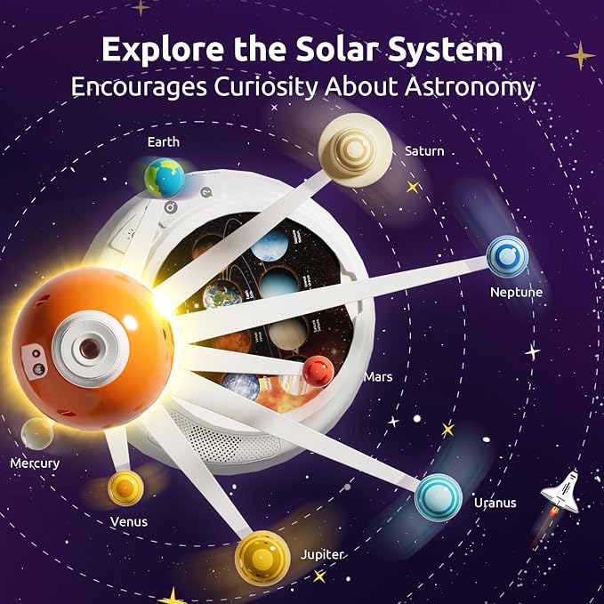 Science Can Solar System for Kids, Interactive Talking Solar System Model | HD Space Projector w/ 8 Planets, Bilingual EN/FR, Knowledge & Quiz Mode, STEM Space Toys Gifts for 6 7 8 9 10 Years Old Boys