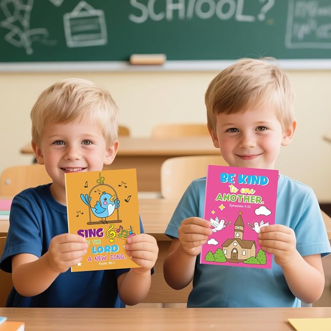 24Pcs Christian Bible Coloring Books - Religious Theme DIY Color-in Pages with Inspirational Words Scripture Drawing Holiday Activity Supplies for Sunday School Classroom Rewards Artwork Gift