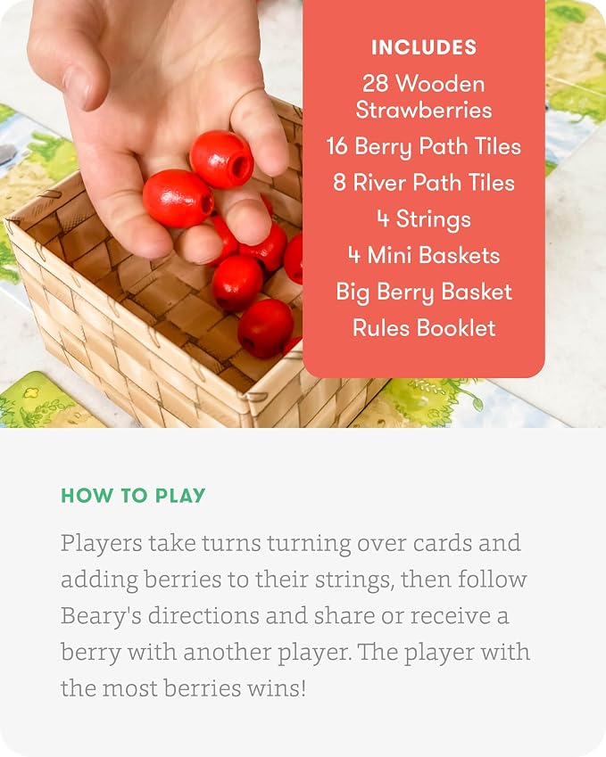 SimplyFun Share a Berry - Collect Berries While Having Fun and Counting - A Toddler Game for Kids Ages 3-5, 2 to 4 Players