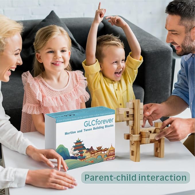 Toy Camel STEM Wooden Building Blocks - 15+ Shapes, 3D Puzzle, Brain Games, Educational Toys Gift for Kids and Classroom, Montessori STEM Toys for Ages 5+ and Teens-37 Pcs