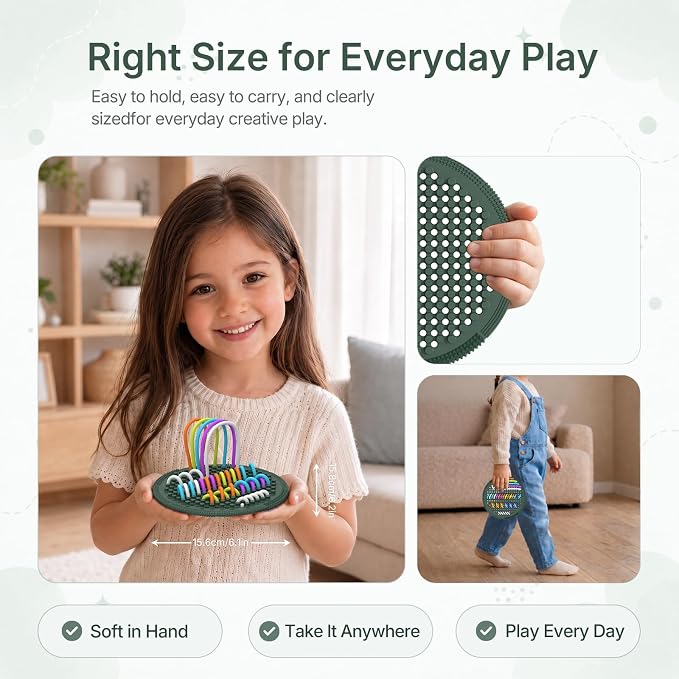 Silicone Sensory Activity Board for Toddlers Fine Motor Skills Fidget Toys | Kids calming noodles threading board eases anxiety ADHD autism portable classroom airplane office gift for adults all ages