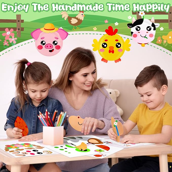 16 Pack Arts and Crafts for Kids Toddler DIY Animal Paper Plate Art Gifts