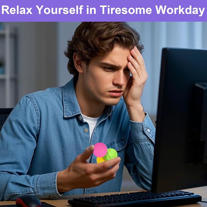 BUSOHA Silicone Magnetic Fidget Balls - 4 Pack Fidget Toys for Adult | Four Unique Textures Sensory Support,Quiet and Silent Stress Relief,Lightweight,Office,Travel,Autism,Anxiety,ADHD