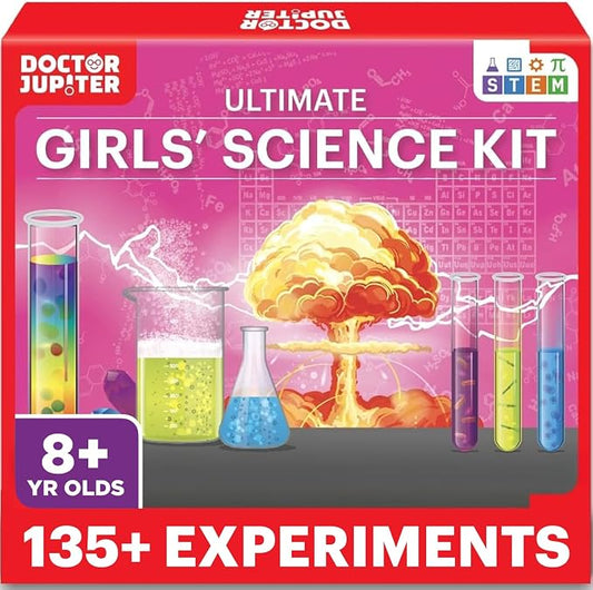 Doctor Jupiter Girls' Ultimate Science Experiments Kit for Kids Ages 8+ | Birthday Gift Ideas for Girls 9, 10, 11, 13, 14, 135+ Experiments, Science Kits for Kids Ages 8-12, Learning, Educational Toy