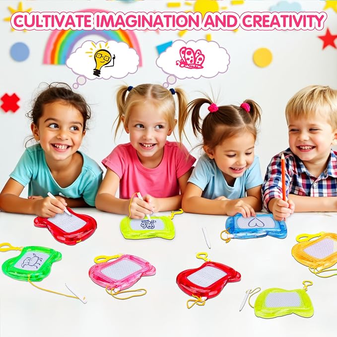 16PCS Mini Magnetic Drawing Board Party Favors Bulk for Kids 4-8 8-12 Birthday Goodie Treat Bag Stuffers Classroom Treasure Chest Carnival Prizes Box Toys Pinata Fillers Back to School Student Gifts