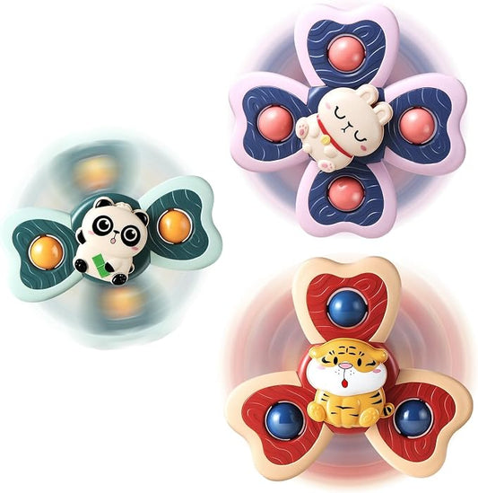 Suction Cup Spinner Airplane Travel Toys for 1 Year Old Boy Girl | Spinning Top 12 18 Months,1 2 Year Old Boy Birthday Gift,Baby Bath Toy for Kids Ages 1-3,Sensory Toy for Infant Toddlers