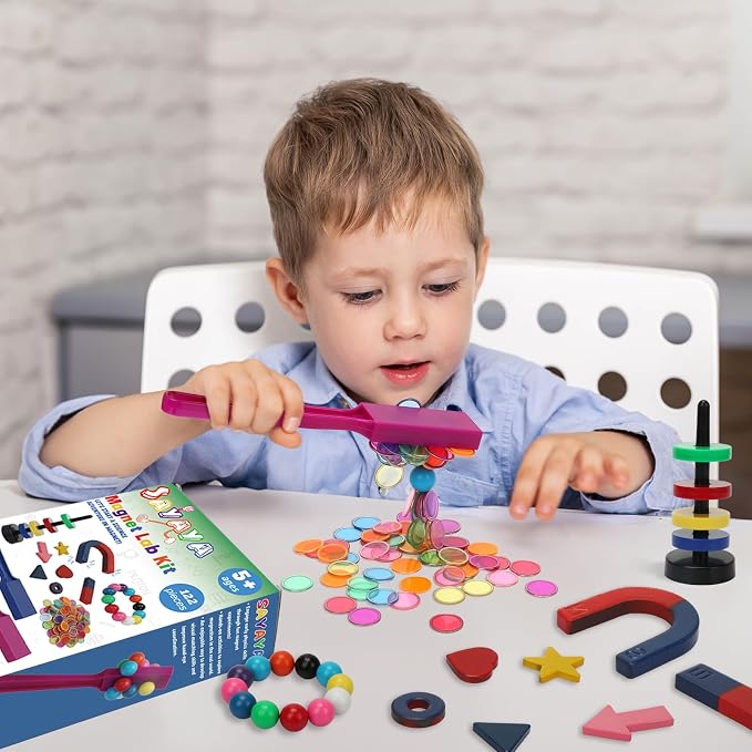 SAYAYA 122 PCS Magnetic Science Kit for Kids - Magnetic Balls, Bingo Wands with Chips, STEM Learning Set Magnet Toys for Classroom, Back to School Supplies, Educational Activities Gift for Boys Girls