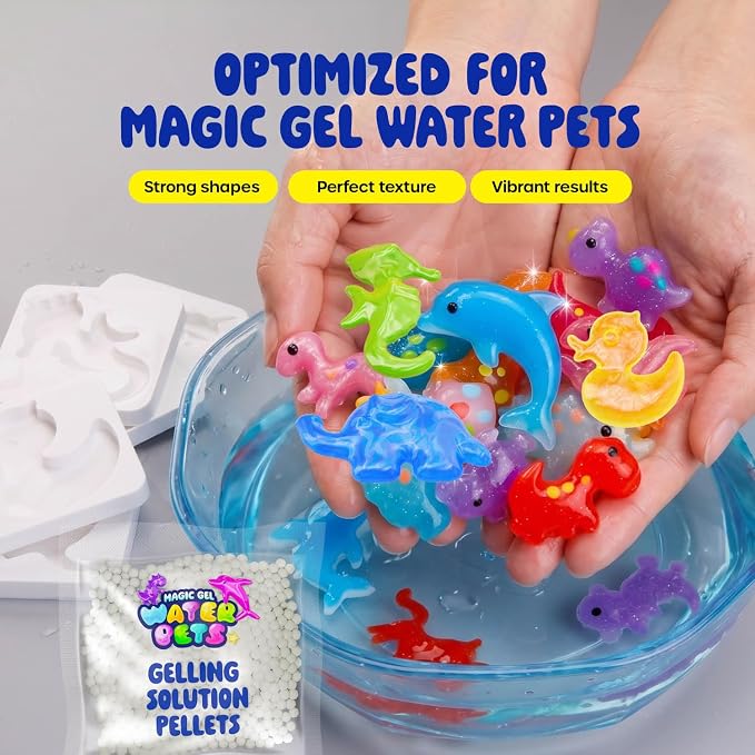 Magic Gel Water Pets Solution Refill - 3 Pack Magic Elf Toy Powder Kit | Aqua Fairy Optimized Solution for DIY Squishy Maker Set - Compatible with Most Water Gel Kits