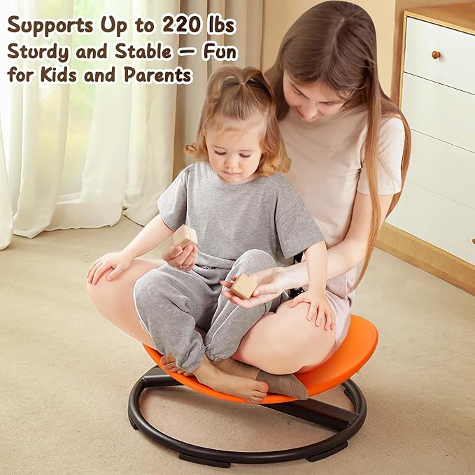 Spinning Chair For Kids With Autistic And ADHD, Sensory Sit And Spin Age 3+ | ADHD Chair Helps Release Energy, Improve Motor Skills And Focus Through Fun Movement At Home, School Or Sensory Spaces