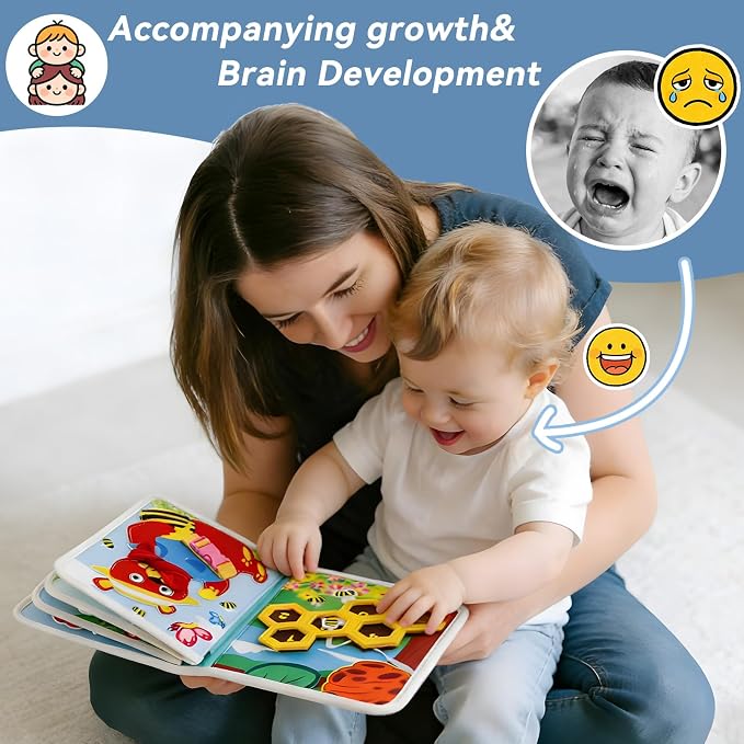Montessori Busy Book for Toddlers 1-3 – Soft Felt Quiet Book for Sensory & Fine Motor Skills