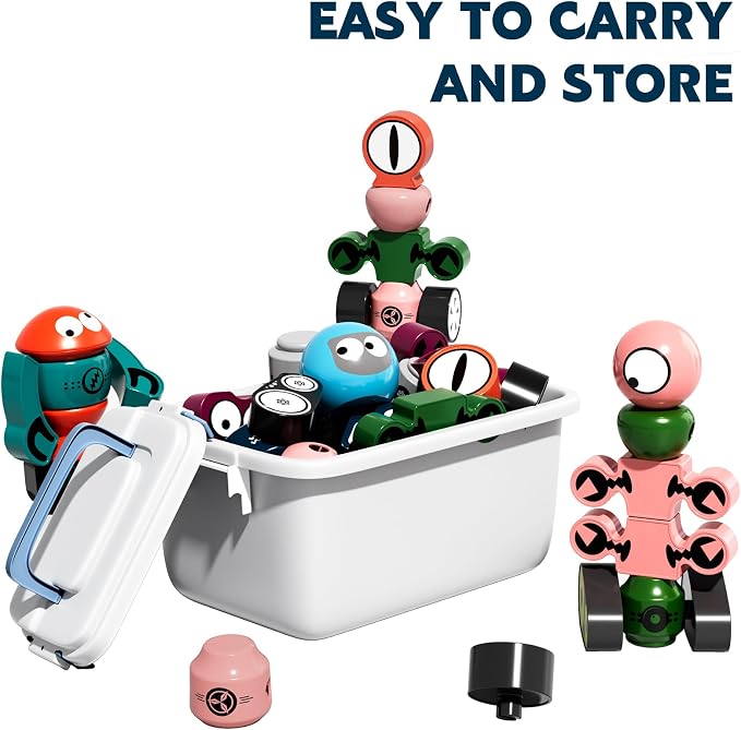 TEMI Magnets Robot Toy for 3 4 5 6 7 Year Old Boys | Transform Toys Planet Magnet Building Toys Stacking for Toddler, Learning Educational Christmas and Birthday Gifts for Kids