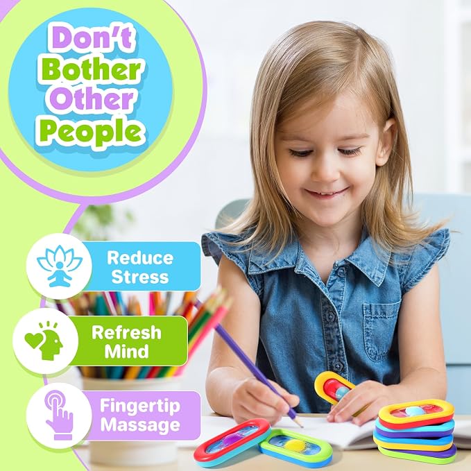 Sensory Marble Fidget Bulk for Kids Classroom 18 Pack Autism Worry Stones | Gel Filled Quiet Textured Worry Stones for Classroom Prizes Treasure Box, ADHD Calming Toys and Travel Gifts Special Needs