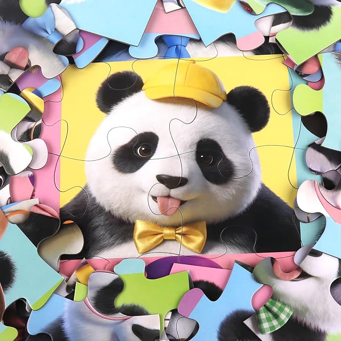 Jumbo Floor Puzzle for Kids,48 Piece Panda Jigsaw Puzzle Ages 3-8 | Panda Theme Animal Puzzle,Extra-thick Cardboard,Preschool Learning Toy,35x24 in Completed,Birthday Gift for Boys and Girls