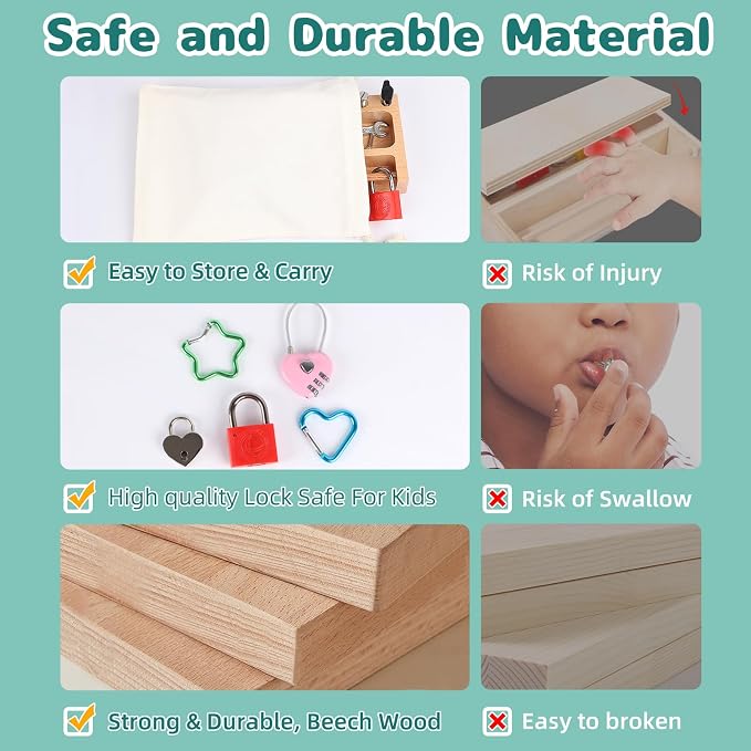 Occupational Therapy Tools Montessori Screwdriver Board Set | Kids Tool Set Lock and Key Toy Fine Motor Skills Life Skills Classroom Must Haves Travel Toys for Kids Ages 4-8 STEM Toys