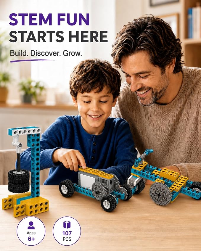 Veecafiodi Science Kits for Kids Age 8-12, 50 in 1 STEM Toys for Kids 6-12, Motorized Building Toy for Boys Girls, Educational Engineering Set, Birthday Gift