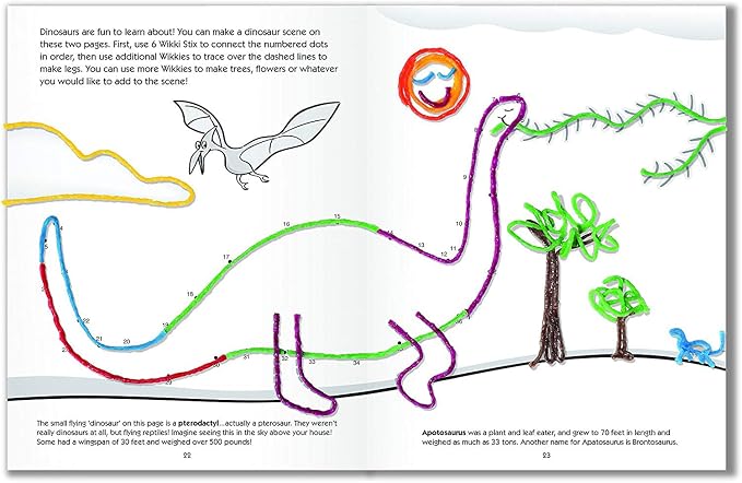 Wikki Stix Preschool Activity Book – 72 Reusable Wikki Stix with 28 Pages & 30 Activities – Educational Toy for Toddlers & Kids – Fine Motor Skills, School Readiness, Travel, Classroom, No Mess Fun