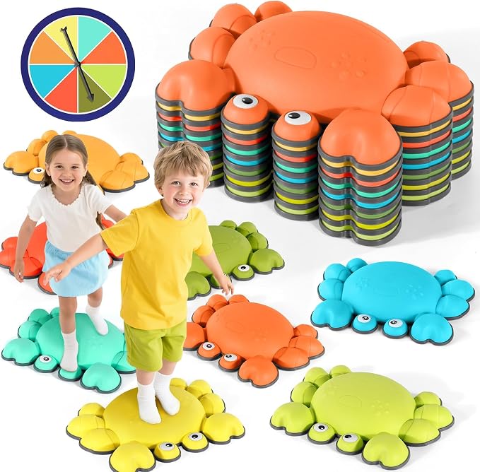 TOPNEW Stepping Stones for Kids, Non-Slip Balance Stepping Stones for Promoting Children's Coordination Skills, Toddler Stepping Stones Obstacle Course for Kids Age 3 4 5 6 7+