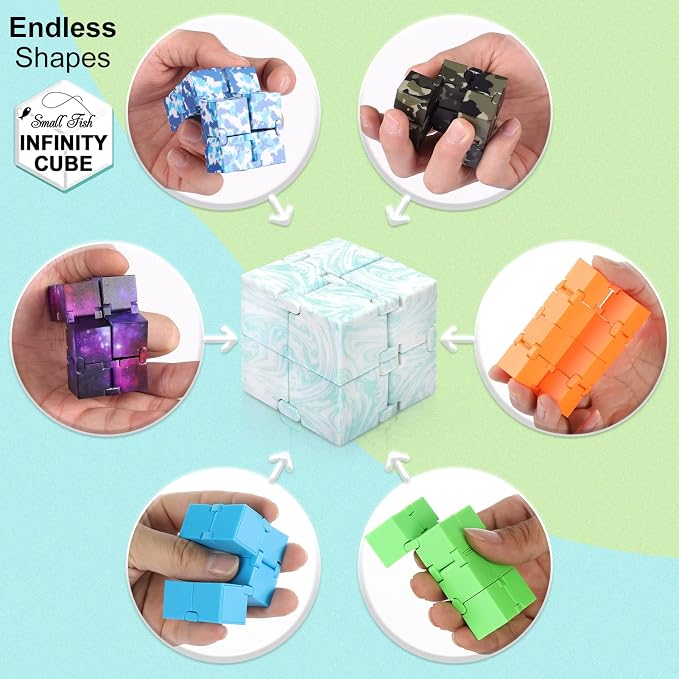 Infinity Cube Fidget Toys for Kids, Sensory Fidget Cube for Stress Relief | Mini Gadget for Boys and Girls with Autism, ADD, and ADHD, Cool Handheld Desk Toy