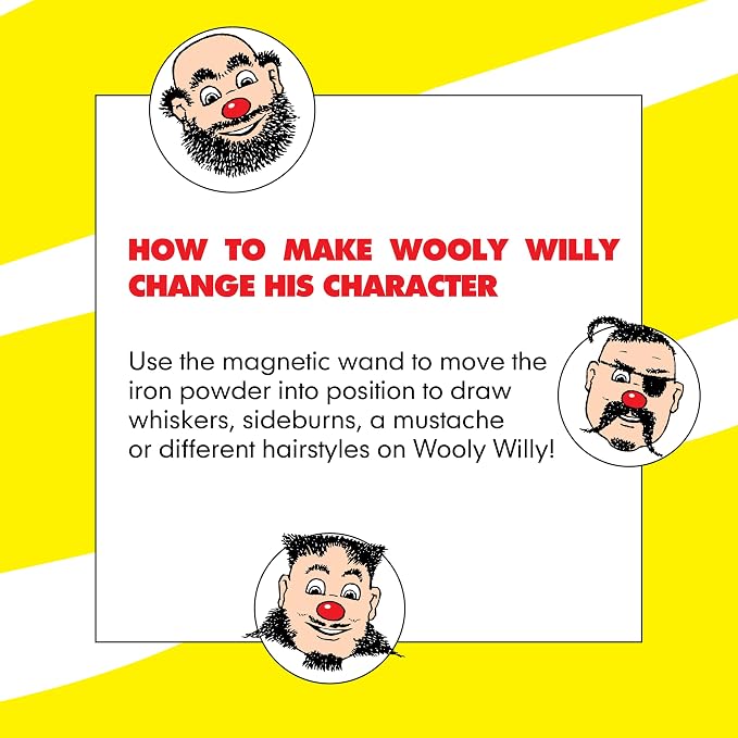 Original Wooly Willy, Magnetic Personalities – Drawing Kit, Arts and Crafts, Fidget Toys for Kids, Draw on Wooly’s Face, Portable, Easy to Use, Zero Mess Drawing, Screen-Free Toys, Ages 3+
