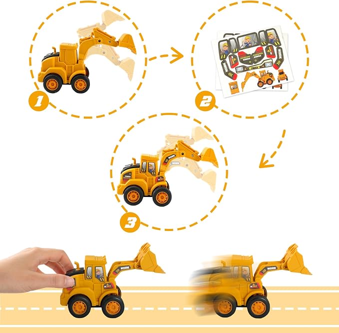 Sand Construction Kit - Play Sand Art Kit with 7 Construction Truck, 2lbs Magic Sand, Castle Molds, Crane, Worker Figures and Road Signs, Construction Sensory Bin for Preschool Learning for kids 3+