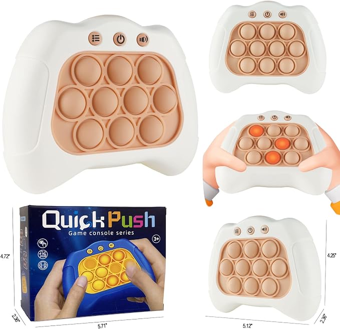 Intoypad Handheld Speed Push Pop Game Fun Sensory Fidget Toy for Kids White | A Fun Multiplayer Game Sensory Fidget ADHD Toys Birthday Gifts for 6 7 8 9 10 11 12 Years Old Kids Road Trip Travel Car Games
