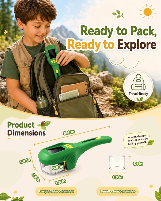 Bug Catcher for Kids with Camera & Auto-Focus | Digital Microscope,Outdoor Explorer STEM Science Kit, Birthday Gifts for Boys Girls Ages 3-8