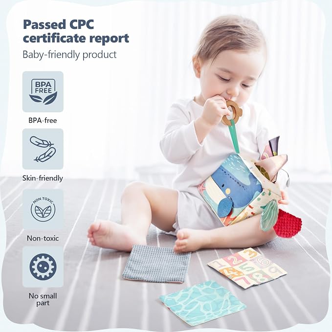 Youuys Baby Tissue Box Toy for Babies 6-12 Months - Montessori Toys Baby Tissue Box Sensory Toys for 1 Year Old - Boy Girl Gifts for Babies 6 12 18 Months Old (Ocean)