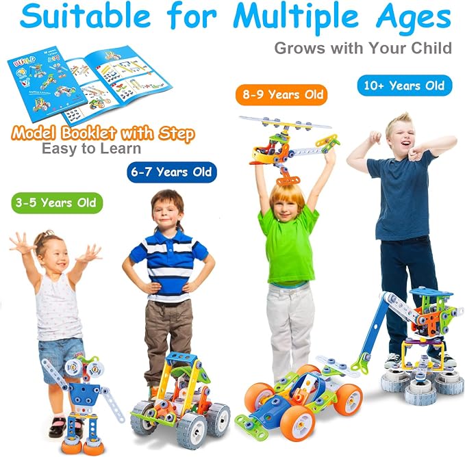 Tsomtto 10 in 1 STEM Toys for 4 5 6 7 8+ Year Old Boy Girl Birthday Gifts | Building Toys Stem Kits Activities for Kids Ages 4-8 5-7 6-8 Educational Learning Boy Toys Age 3-5 4-6 8-10 Engineering Games