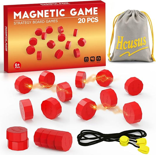 Magnet Game, Magnetic Game Chess Board Games for Kids 8-12, Magnet Game with String for Family Games Night, Fidget Toy for Kids and Adult, 2 Player Game (Magnetic Game with String)