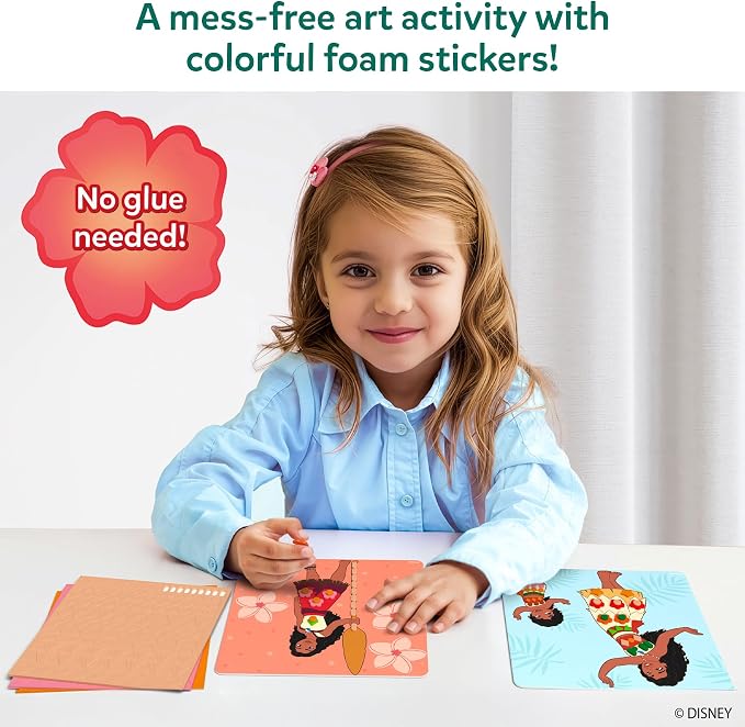 Skillmatics Fun with Foam – Disney Moana, Art & Craft Kit, Gift for Kids | 3D Foam Stickers, Mess-Free Fun for Girls & Boys, Fans of Moana, Maui, Simea DIY Felt Craft Kits for Ages 3, 4, 5, 6, 7