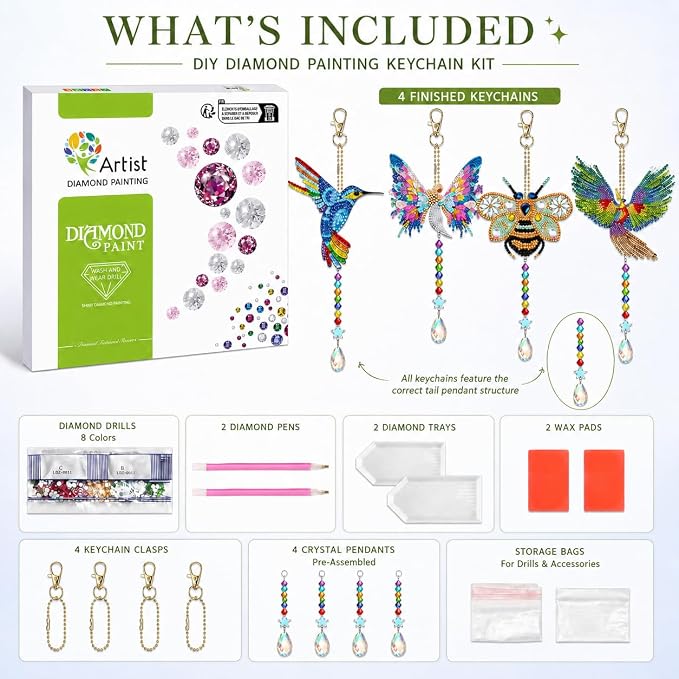 GOOTXUSK Art and Crafts for Kids Girls Ages 8-12, 8 9 10 11 12 Year Old Girl Birthday Gifts,Gem Art Diamond Painting Kits for Kids 8-12,Teenager Girl Gift Ideas,DIY Activities Window Suncatcher