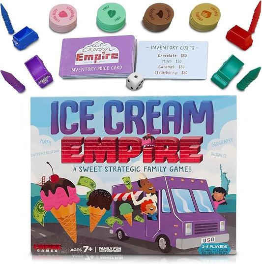 Ice Cream Empire Board Game for Kids and Adults, Ages 7+ | Manage stock, set prices, and open truck routes to build a thriving sweet treat business each round