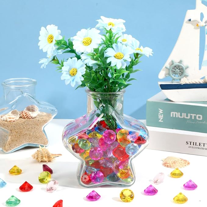 150 Pcs Pirate Treasure Gems Toys Acrylic Diamonds Diving Jewels | Plastic Fake Gemstones, Summer Pool Dive Water Toy, Sensory Bin Filler, Pirate Party Favors Decorations, Treasure Hunt Games