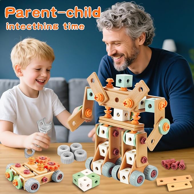 VEAIS Kids Tool Set with Drill,148Pcs Tool Set with Toolbox,STEM Montessori Toys for 3 4 5 Year Old,Pretend Play Kid Toy,Educational Construction Toy for 3-5 Year Old Boy Girl,Birthday Gift for Kids