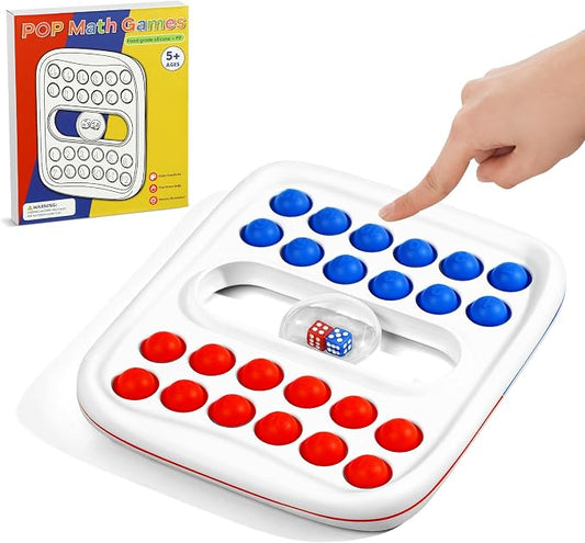 Pop Math Game Addition & Subtraction Game Learning Toys for Kids 5-7 | Preschool Kindergarten Classroom Must Haves Educational Toys, Learning Activities for 4 5 6 7 Boys Girls, 2 Player