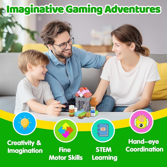 Magnetic Blocks, 150PCS Light Up Building Cube Toys Gifts for Kids | Magnetic Cubes, 0.8 inches Building Blocks, 1PCS Light Up Blocks, STEM Toys Christmas Birthday Gifts for Kids Boys Girls