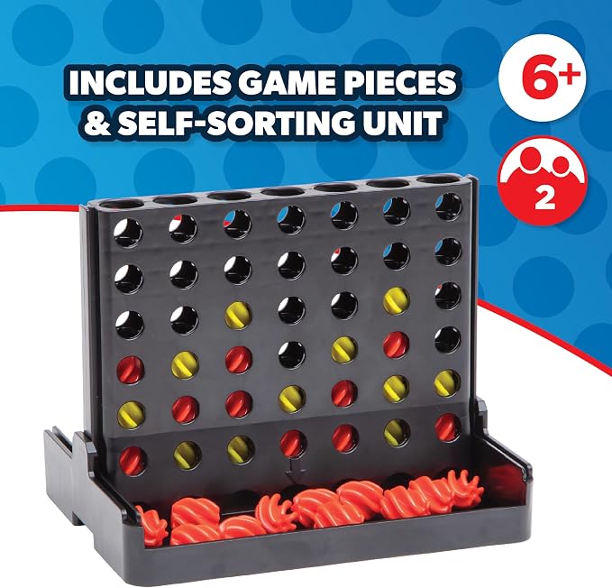 Auto Reset - 4 in a Row Board Game - Board Games for Family Night - Strategic Game Play - Multi-Player Board Games - Ages 6+