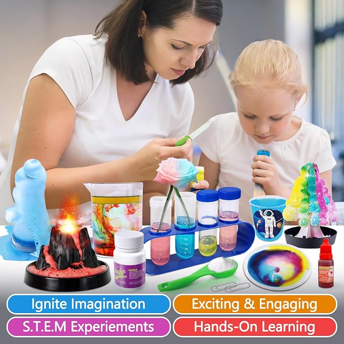 PATIFEED 310 Experiments Science Kit for Kids Chemistry Set S.T.E.M Toys | Volcano Eruption, Crystal Growing, Space Projects, Birthday Gift for Boys Girls