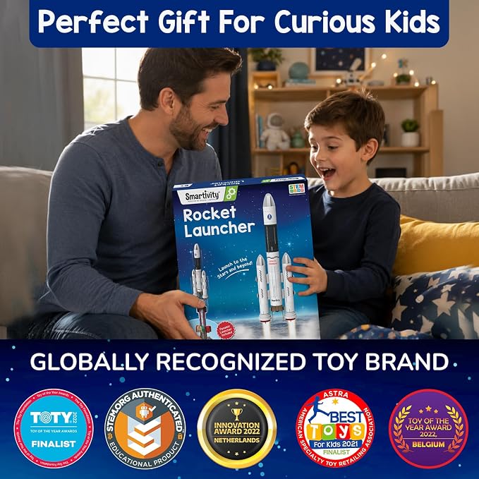 Smartivity DIY Rocket Launcher STEM Kit for Kids 6-12 Years | Build Your Own Rocket & Launcher | DIY Science Toy | Birthday Gift for Smart Boys & Girls Ages 6,7,8,9,10,11,12