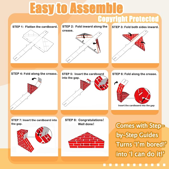 Cardboard Building Blocks for Kids 36pcs: Jumbo Gifts Heavy Duty Develop Creative Thinking Spatial Reasoning Easy to Assemble