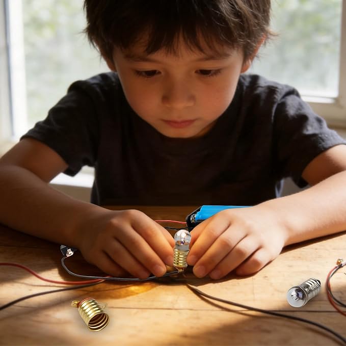 BeAndge Electric Circuit Kit for Kids 8-12, Science STEM Toys | 6 Set Fiber-optic Lamp & Bulb Circuit Projects, Circuit Board for Kids Classroom Experiments STEAM Activities