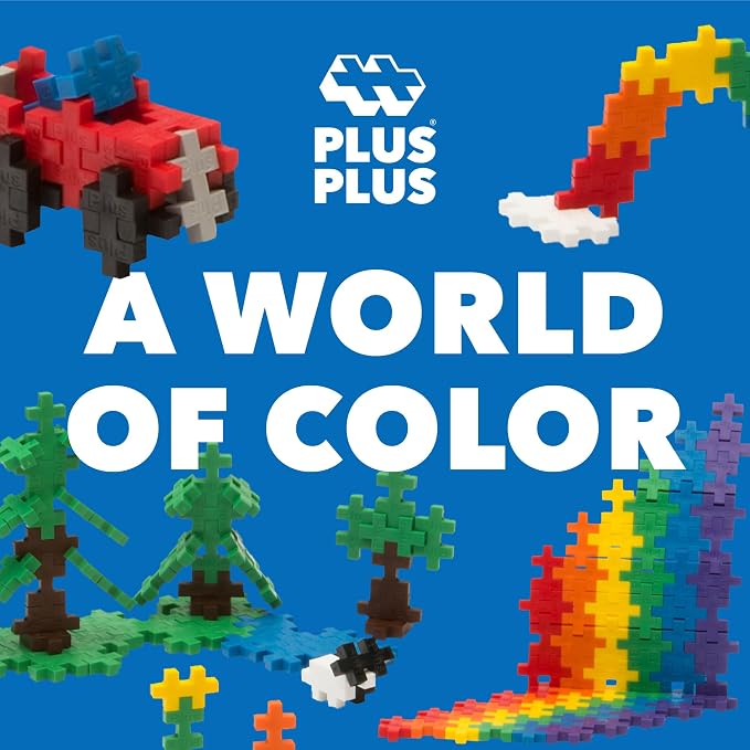 PLUS PLUS 600 Piece Basic Mix - Mini Waffle Blocks, Classroom Must Haves | STEM Toys, Sensory Bin Filler, Autistic Kids Must Haves, Gifts for Boys & Girls, Christmas Stocking Stuffers for Kids
