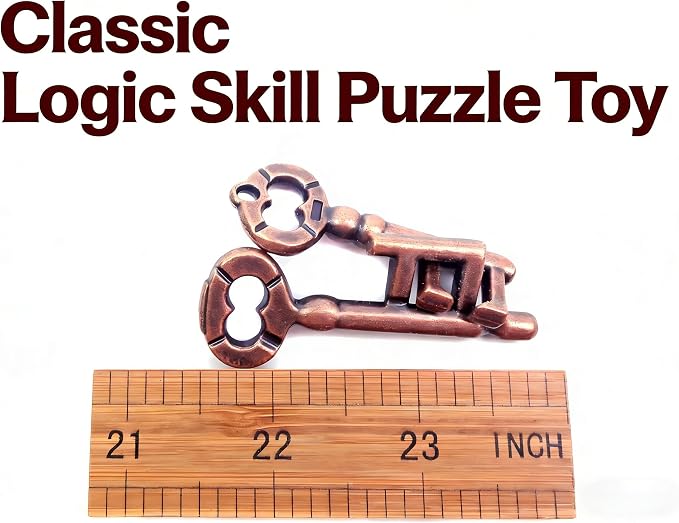 Traditional Metal Brain Teaser – Classic Puzzle Toy for Logic & Skill Development (Keys) | Metal, keys interlocking design, logic and patience, durable, for kids adults, IQ puzzle, group play