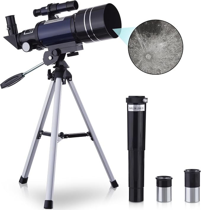 AmScope M30-ABS-KT2-W-TKVB1 1200X White Metal Arm Starter Microscope Kit | 120X-1200X Magnification Range