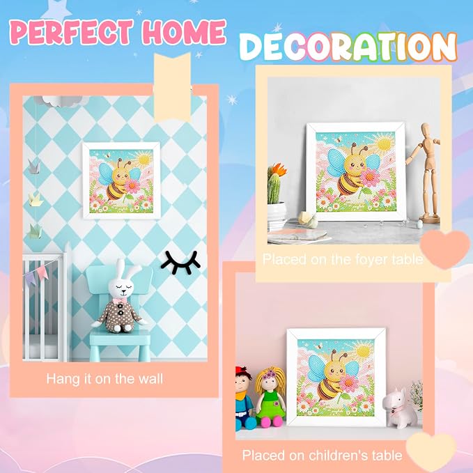 Diamond Art Kits with Wooden Frame - Arts and Crafts - Dimond Art Painting by Numbers - GEM Art for Beginners Adult Home Wall Decor