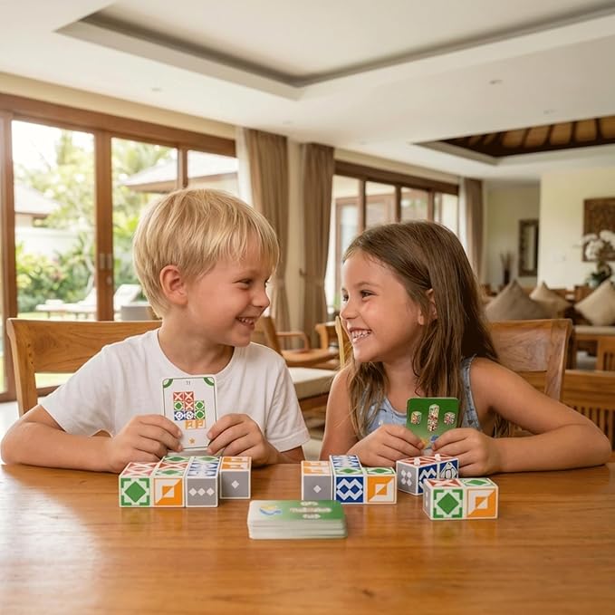 iuuoi Matching Puzzle Game, Fast-Paced Visual Recognition Block Family Board Game, Brain Teaser Puzzles for Kids & Adults 2 Player, Travel Games for Boys & Girls Ages 6 and up
