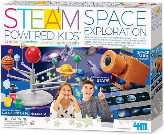 4M - STEAM Space Exploration - Build & Paint Solar System Planetarium Model, Assemble Space Toys Projector with Slides, Includes Glow Stars & Poster - Educational Science Planet Toys Kit, Kids Ages 5+ | Space Exploration STEAM Activity Kit for Kids